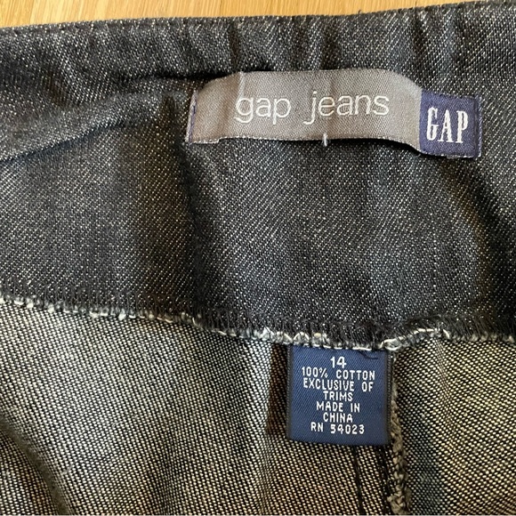 New Gap Size 14 Black Boot Cut Jeans with Leather Trim - Picture 5 of 6